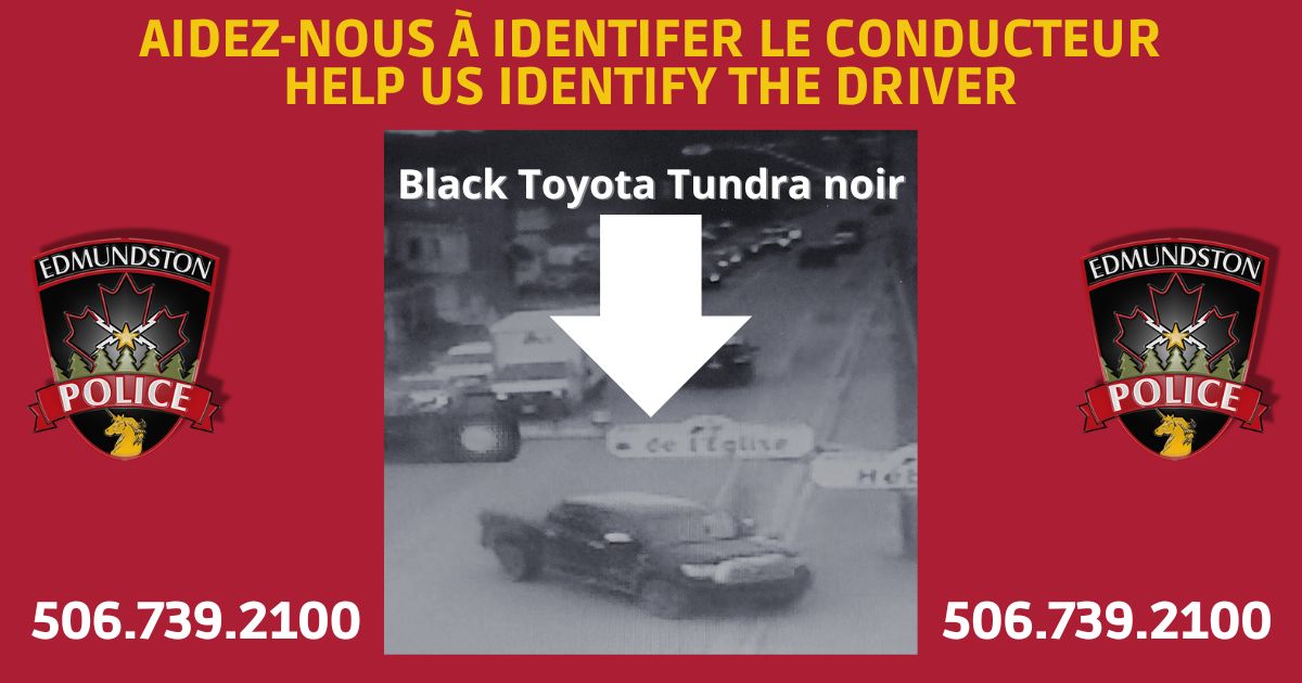 Le véhicule recherché par la police d'Edmundston