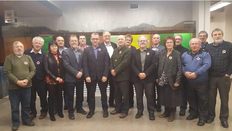 Photo du préfet M. Yvon Soucy et les maires des municipalités du Kamouraska lors du conseil de la MRC du 14 février 2018 – Crédit MRC du Kamouraska